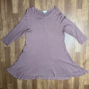 Simply Southern Tunic Top Womens Medium Mauve Purple‎ 3/4 Sleeve Casual